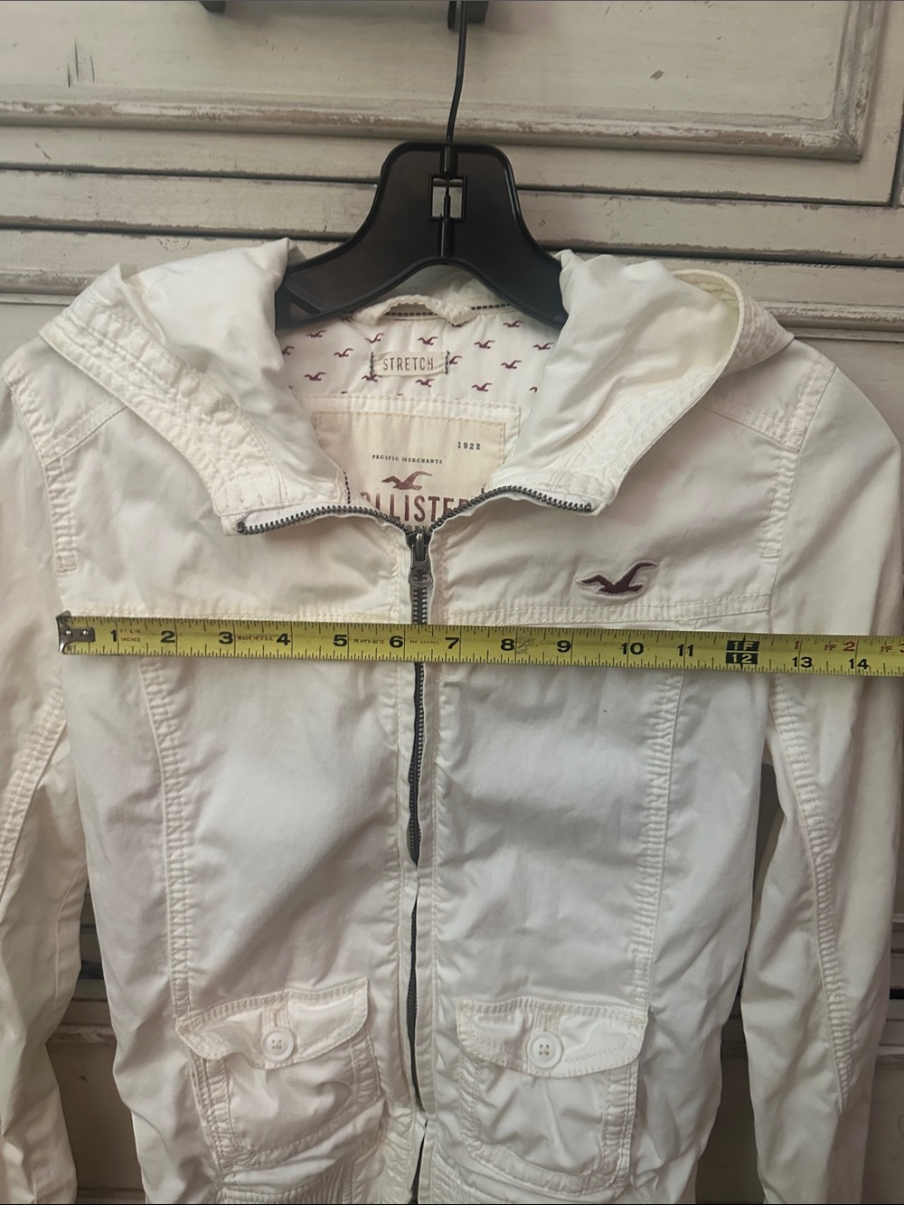 Y2K Vintage Hollister Ivory Hooded Zip Jacket - Picture 9 of 9